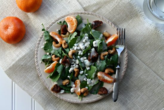 Baby Kale Salad with Clementines and Cashews