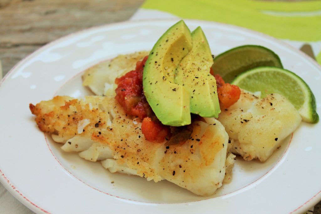 Sautéed Cod with Avocado and Mango Habanero Salsa - Drew’s Organics