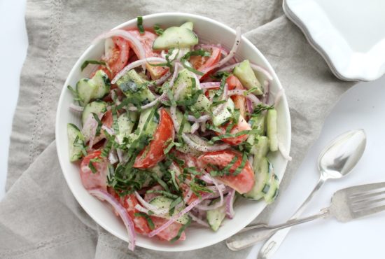 Roasted Garlic Peppercorn Tomato Salad