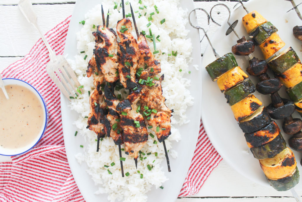 Honey Dijon Chicken and Veggie Kabobs Drew's Organics