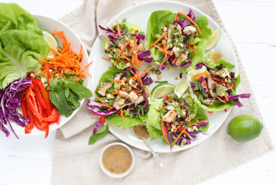 Coconut Sesame Chicken Lettuce Wraps