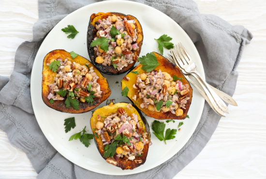 Stuffed Greek Olive Acorn Squash