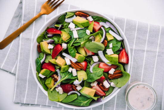 Strawberry Avocado Spinach Salad