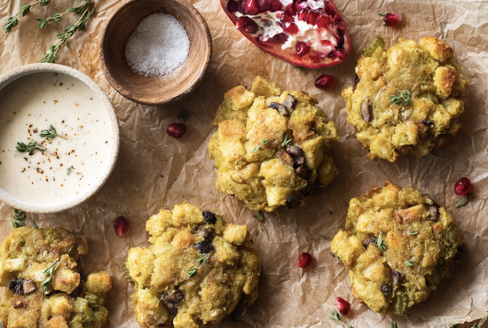 Stuffing Cakes with Roasted Garlic &#038; Peppercorn